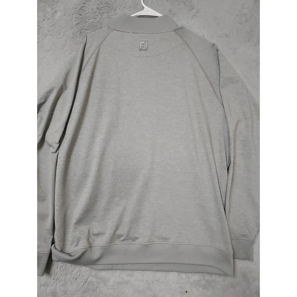 FootJoy Pullover Men XXL 2XL Quarter Zip Golf Activewear Gray Nylon Stretch EUC